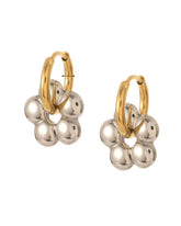 18k gold-plated stainless steel, Tarnish-free, Waterproof, Suitable for sensitive skin, gold earrings, retro earrings, vintage charm, classic earrings, beautiful earrings, timeless earrings, hoop earrings, flower  earrings, mixed metals earring